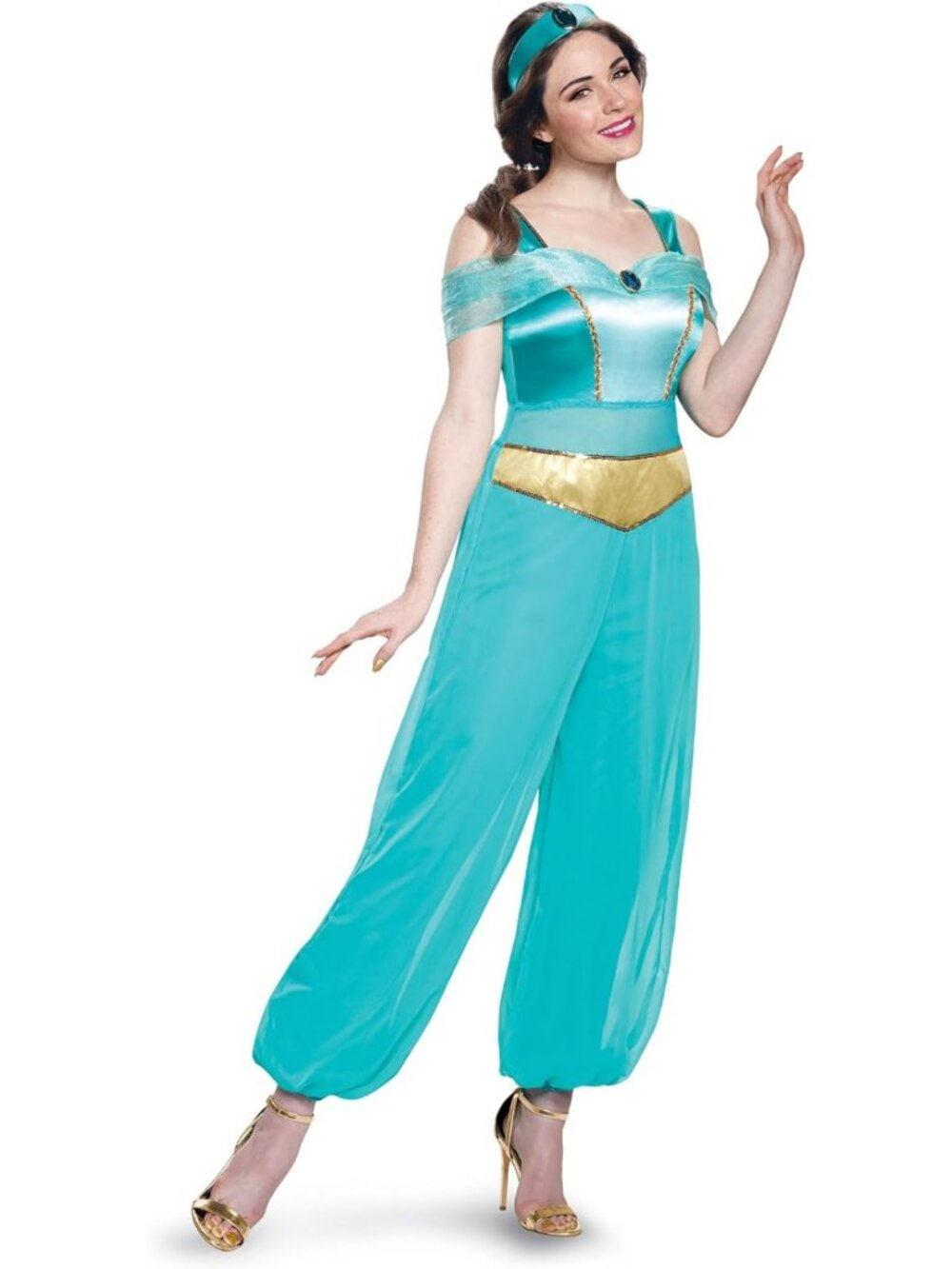 Turquoise Jasmine Deluxe Adult Costume for Women - X-Large, Perfect for Parties